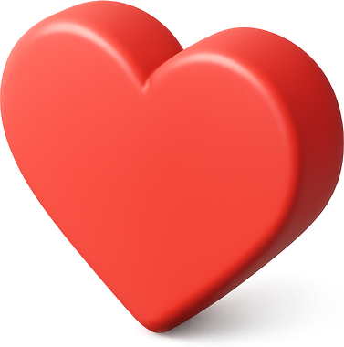 Glossy 3D red heart