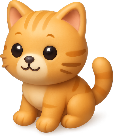 3D ginger kitten sitting