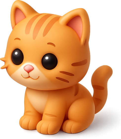 3D ginger kitten