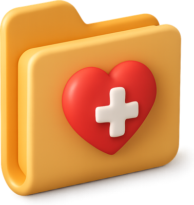 3D health folder with a heart