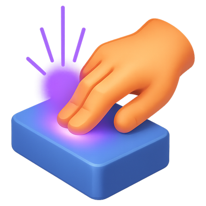 3D push button being pressed