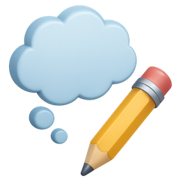 3D thought bubble with a pencil
