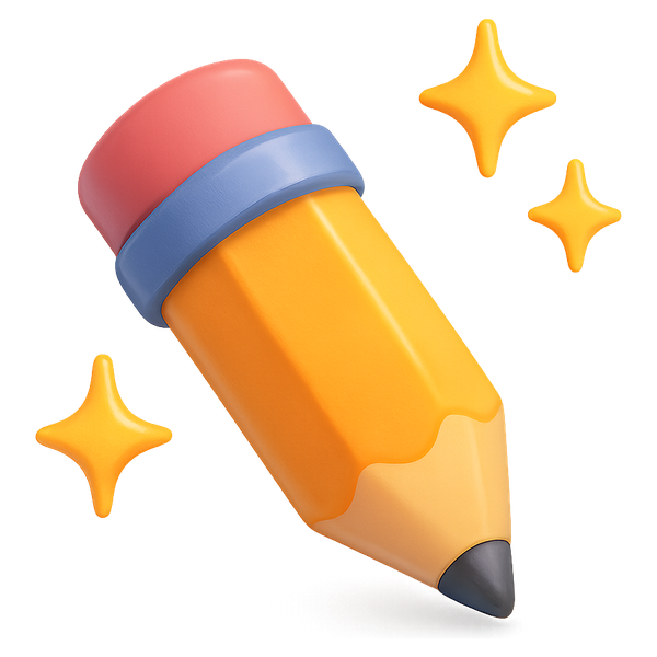 3D pencil with sparkles
