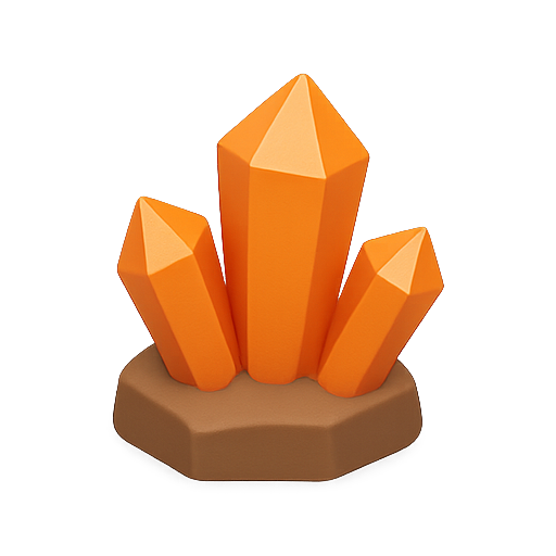 Angular orange crystal cluster