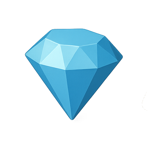 Blue faceted diamond study