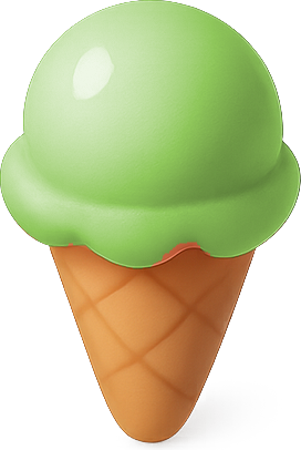 Pistachio gelato in a waffle cone