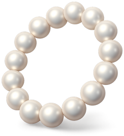 Glossy 3D pearl strand