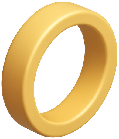 Glossy 3D gold band ring
