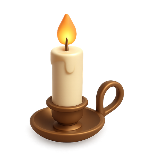 3D candle in a holder