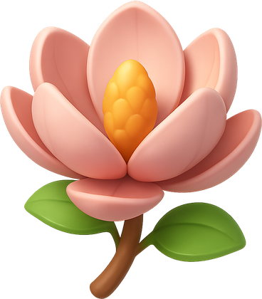 3D magnolia flower