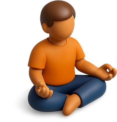 3D figure sitting cross-legged