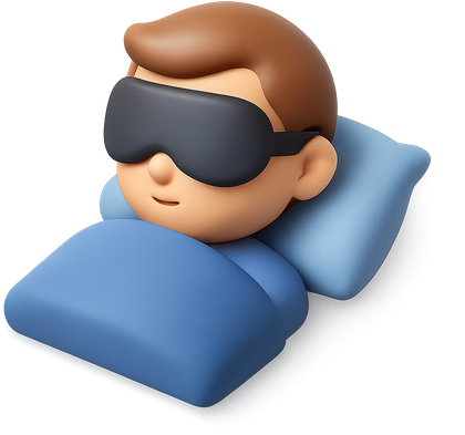 3D person sleeping with an eye mask