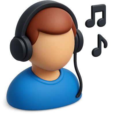 3D person listening with headphones
