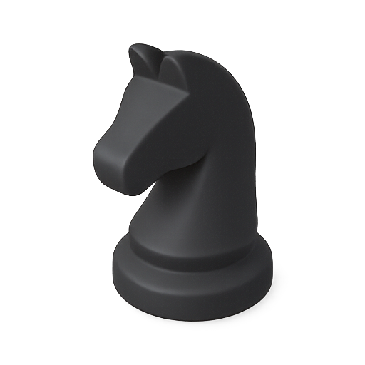 Large sculptural black chess knight