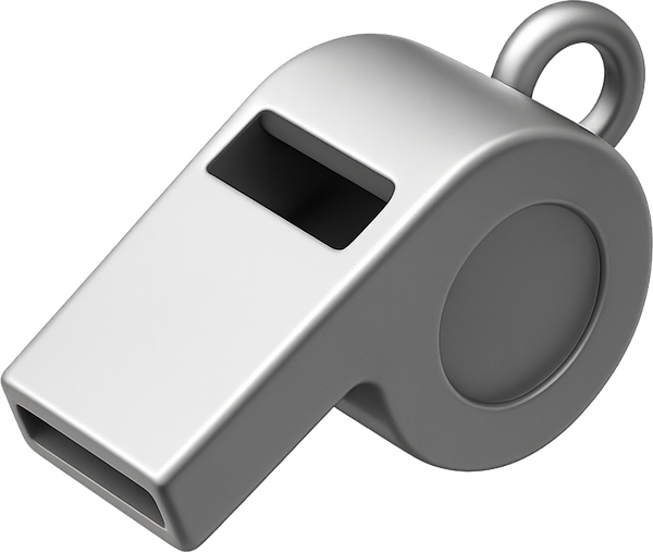Silver coach's whistle