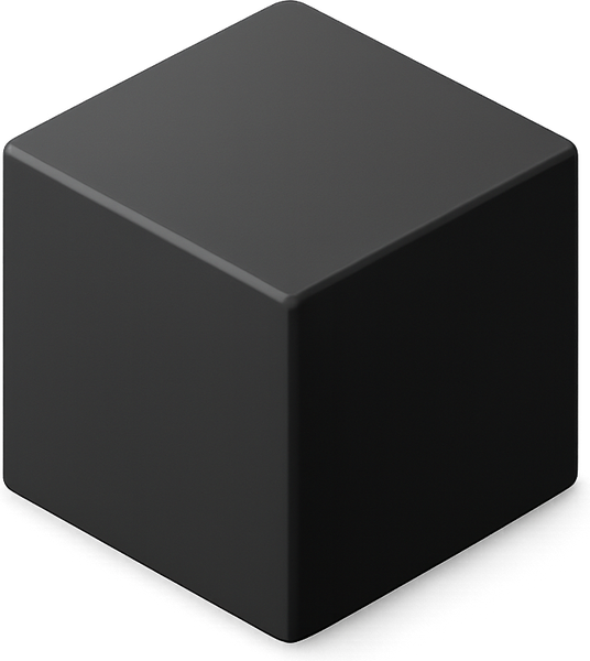 Sculptural cube styled on an ice blue studio background