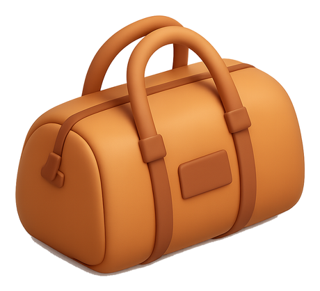 Tan duffel bag