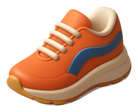Orange low-top skate shoe