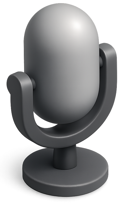 Glossy 3D studio microphone