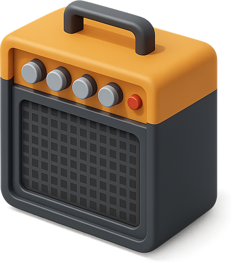 Black 3D guitar amplifier