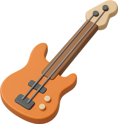 Orange 3D bass guitar