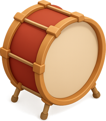 Red 3D bass drum