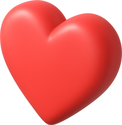 Glossy red 3D heart