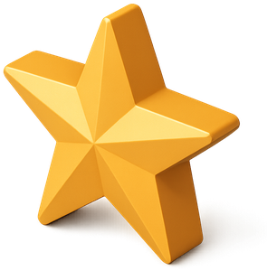 3D gold star