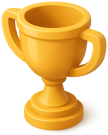 3D gold trophy