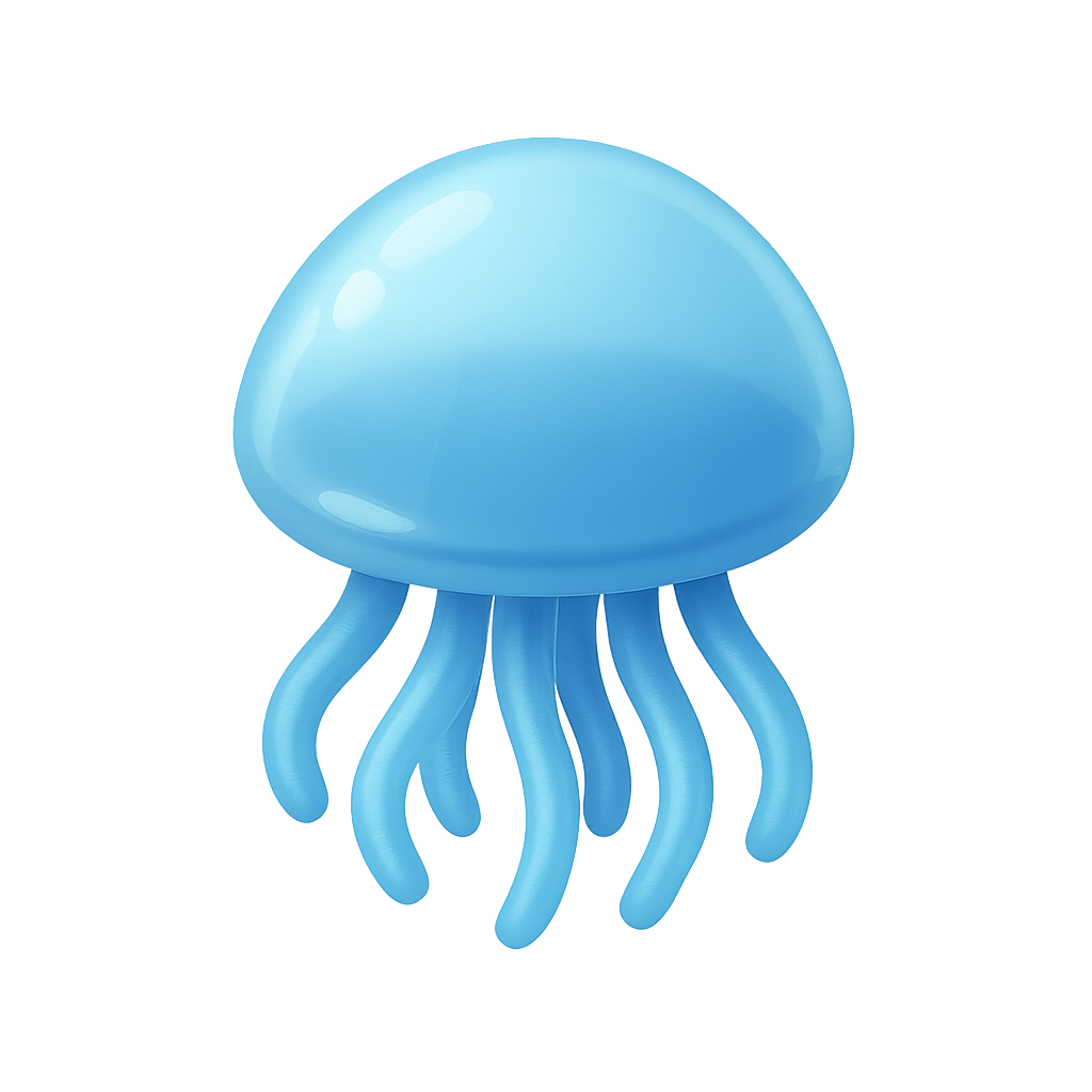 Blue jellyfish floating underwater