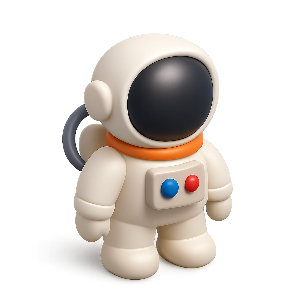 White-suited 3D astronaut
