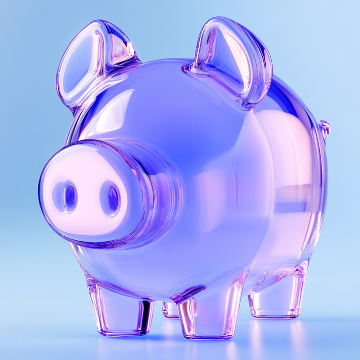 Glass piggy bank