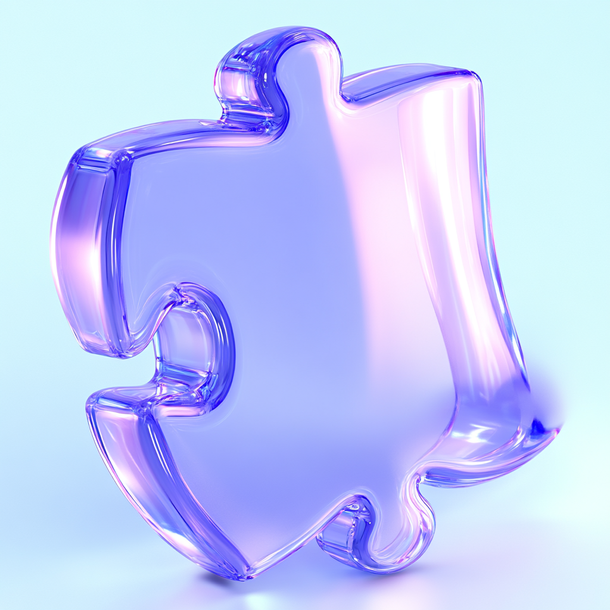 Glass puzzle piece