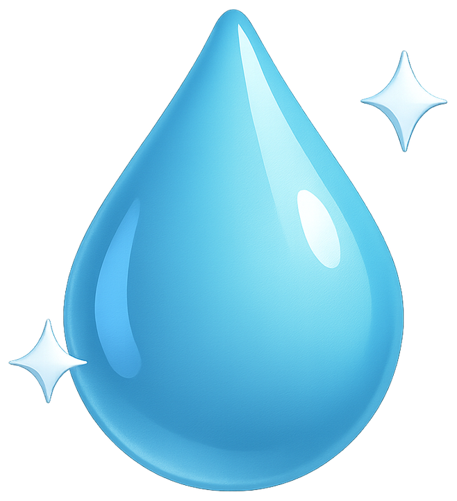 3D glossy droplet with sparkles