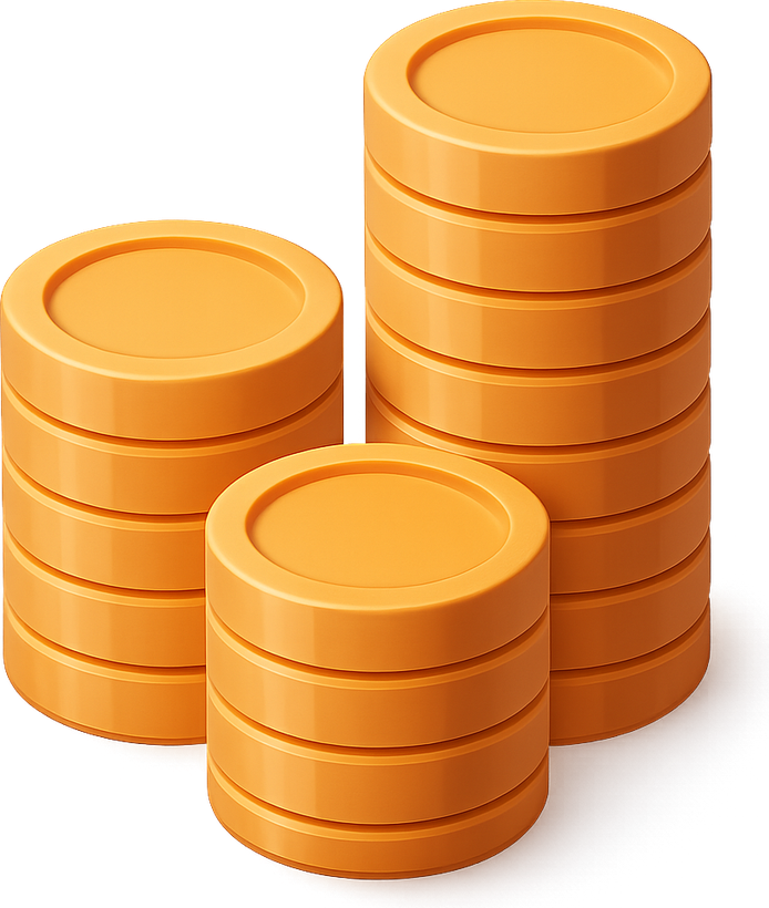 3D stacks of gold coins
