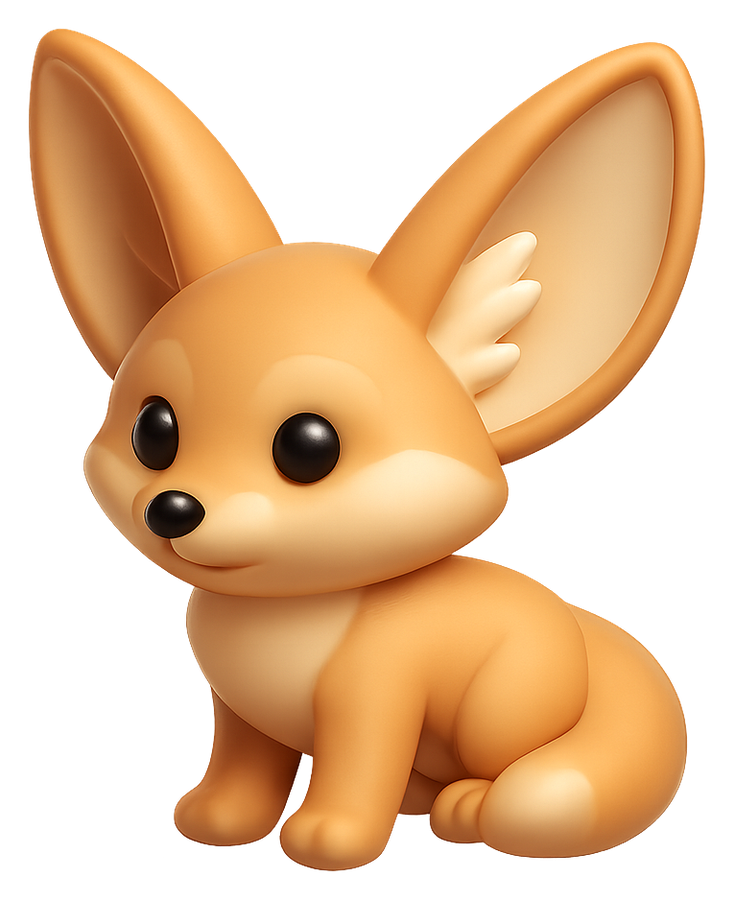 Red Foxes mascot: a 3D fennec fox with big ears