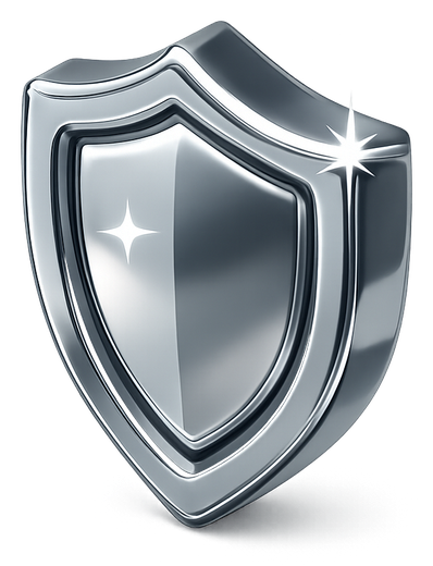 Chrome 3D shield