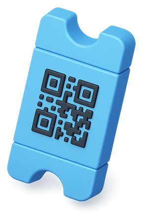 3D ticket with a QR code