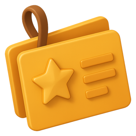 3D VIP card with a star