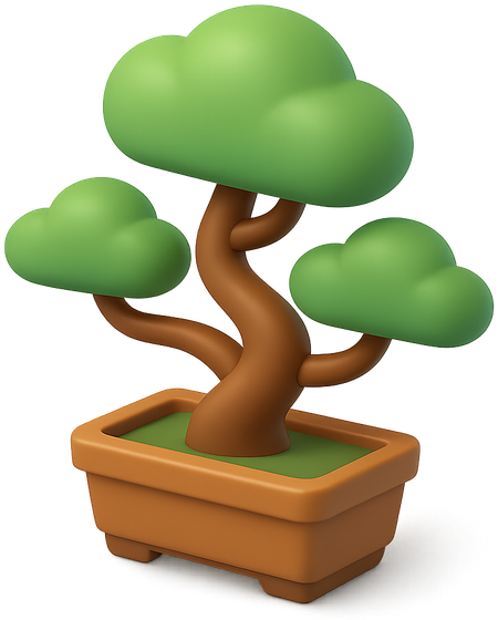 Ficus bonsai in a shallow tray