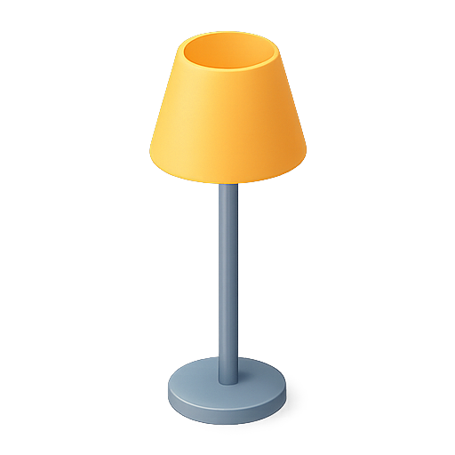 Floor lamp with a yellow shade