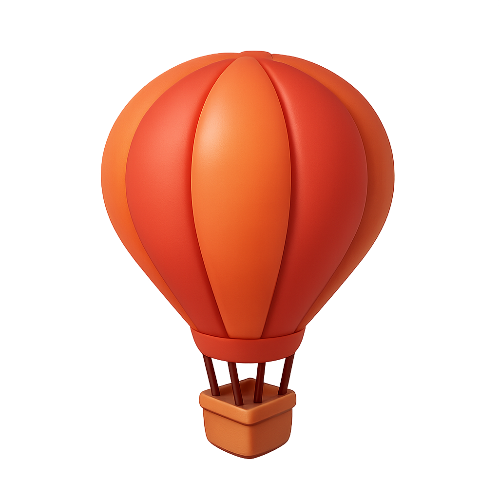 Orange hot air balloon