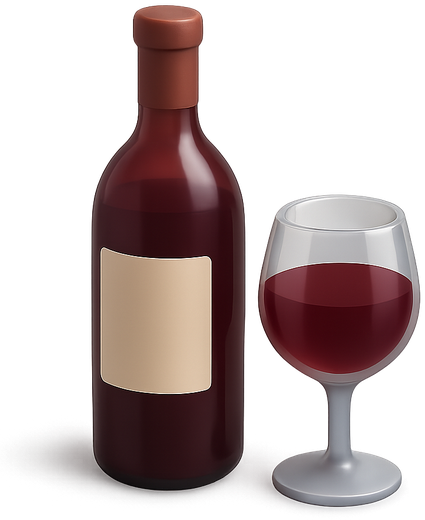 Wine bottle and glass
