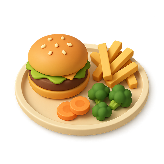 Smash burger and fries