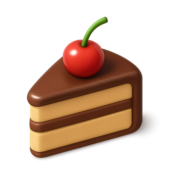 Slice of chocolate cake with a cherry