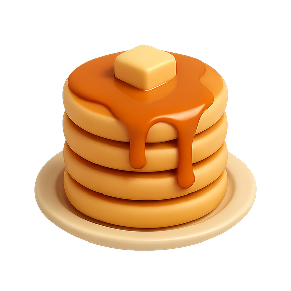 Stack of pancakes with syrup