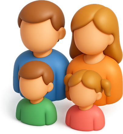 3D family of four