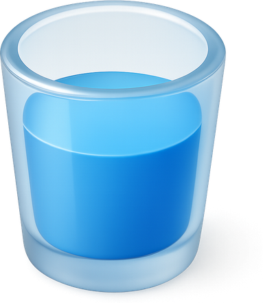 3D glass of water