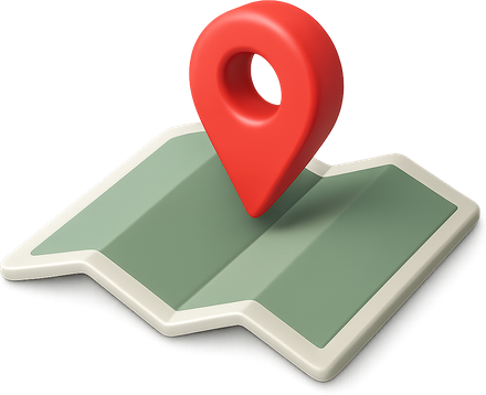 3D map with a location pin