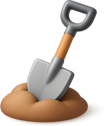 3D shovel in soil